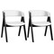 Set of 2 Mid-Century Modern Dining Chairs with Sherpa Upholstery
